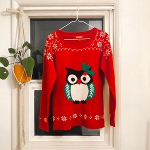 Red Owl Christmas Sweater
